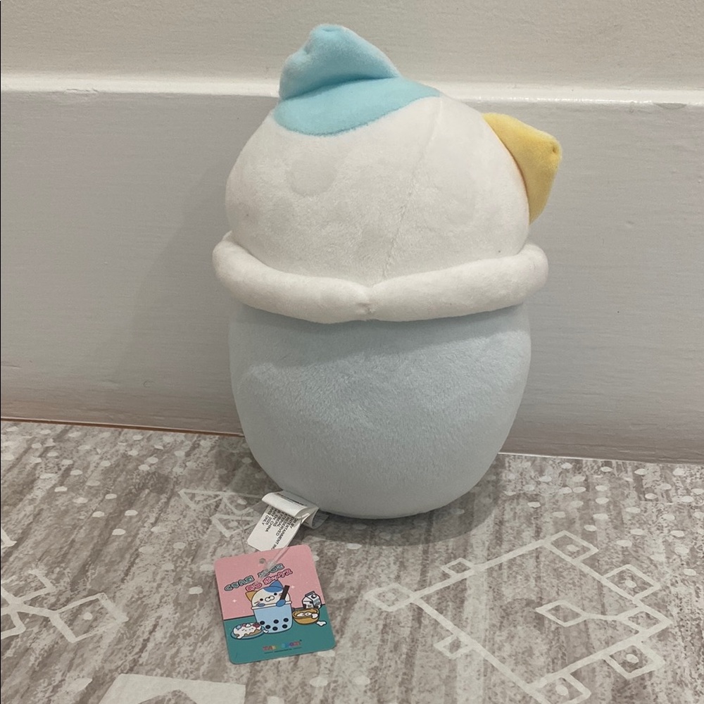 White and Blue Stuffed Boba Cat - Picture 3 of 16